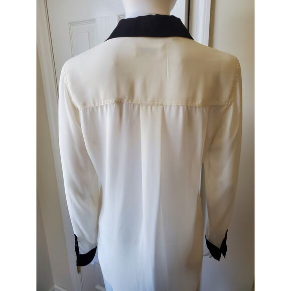 Guess Button Down Size S Sheer Blouse Office Chic Business Casual Holiday Party - Picture 9 of 11